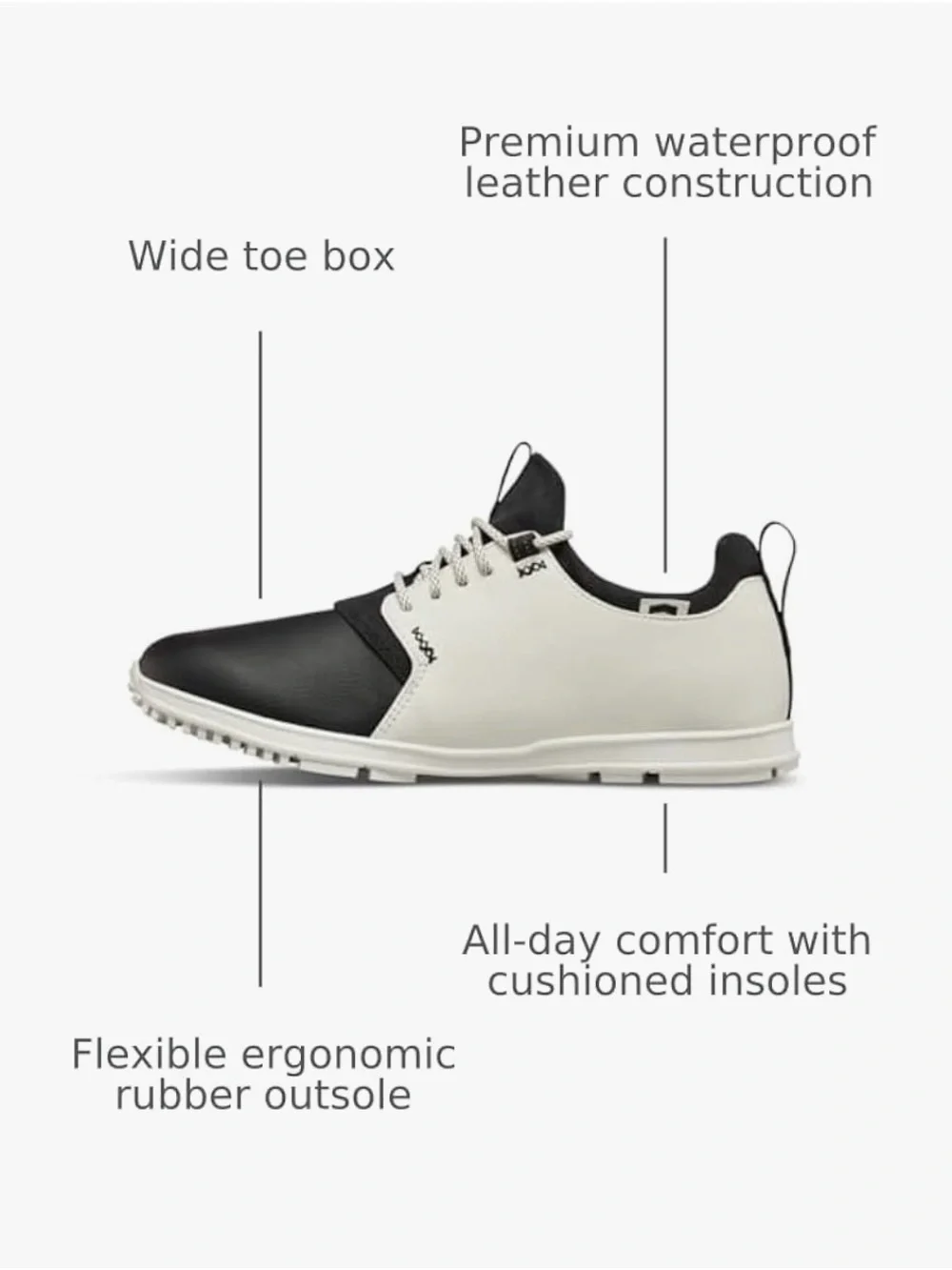 TRUE Linkwear Men's Black & White Athletic Shoe